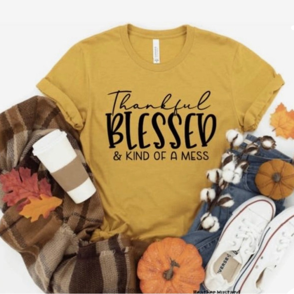 Thankful Blessed T-Shirt NWOT